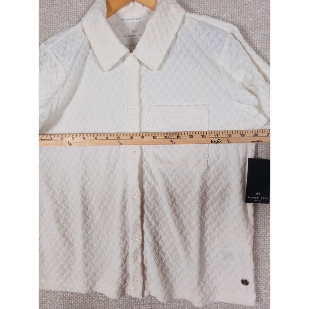 Andrew Marc Women's Short Sleeve Collared Textured French Terry Size‎ M - Picture 8 of 11